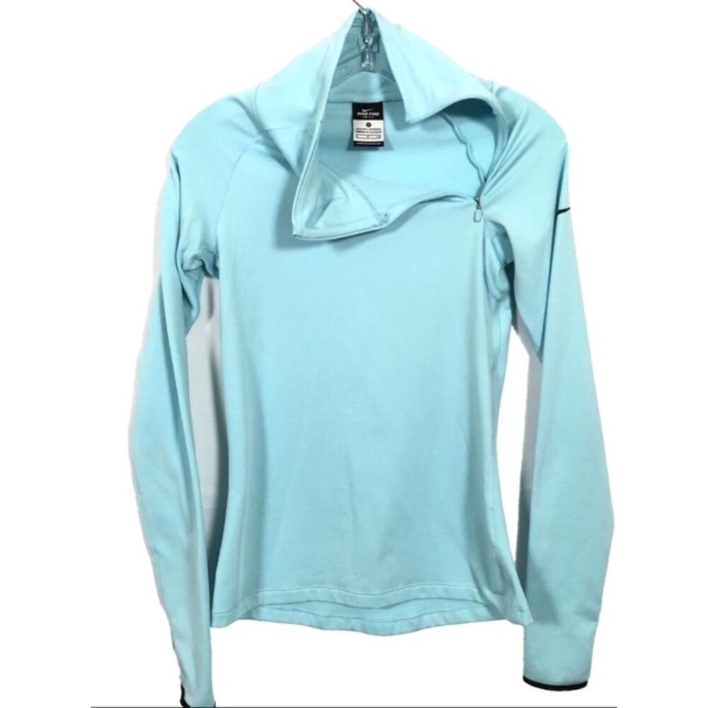 NIKE Pro Dri-FIT Performance Athletic Mock Neck Breathable Pullover Spandex M